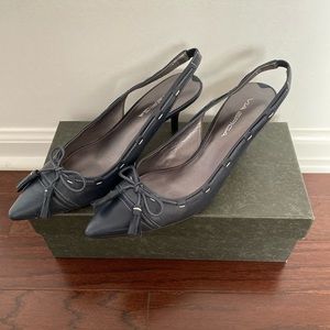 Via Spiga v-gem-blue calf leather slingback pump